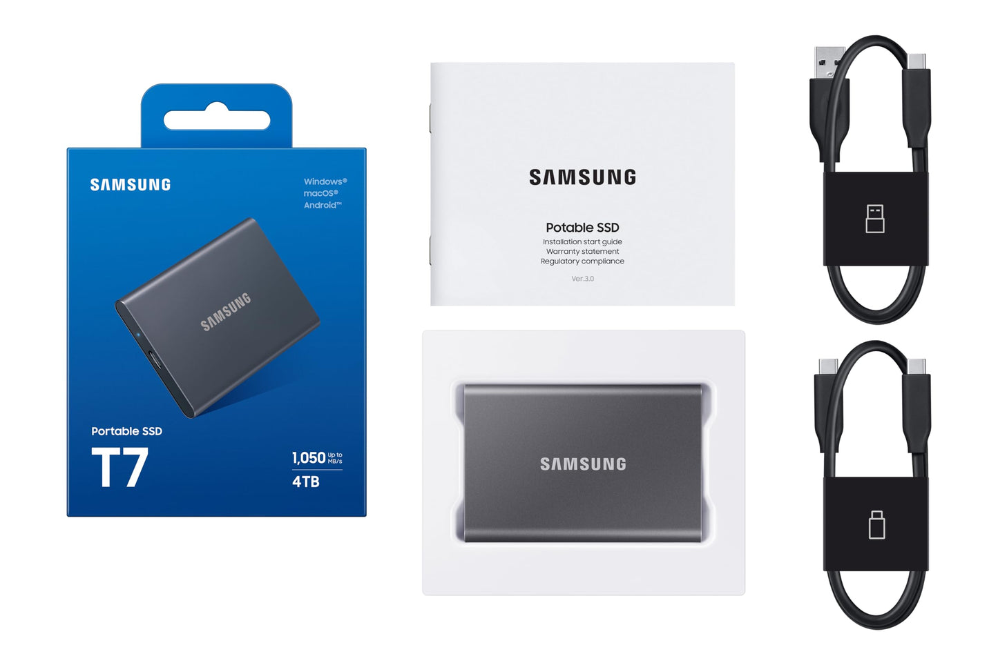 Samsung T7 Touch - SSD portatile, 500 GB, USB 3.2 N-5923 C 2TB