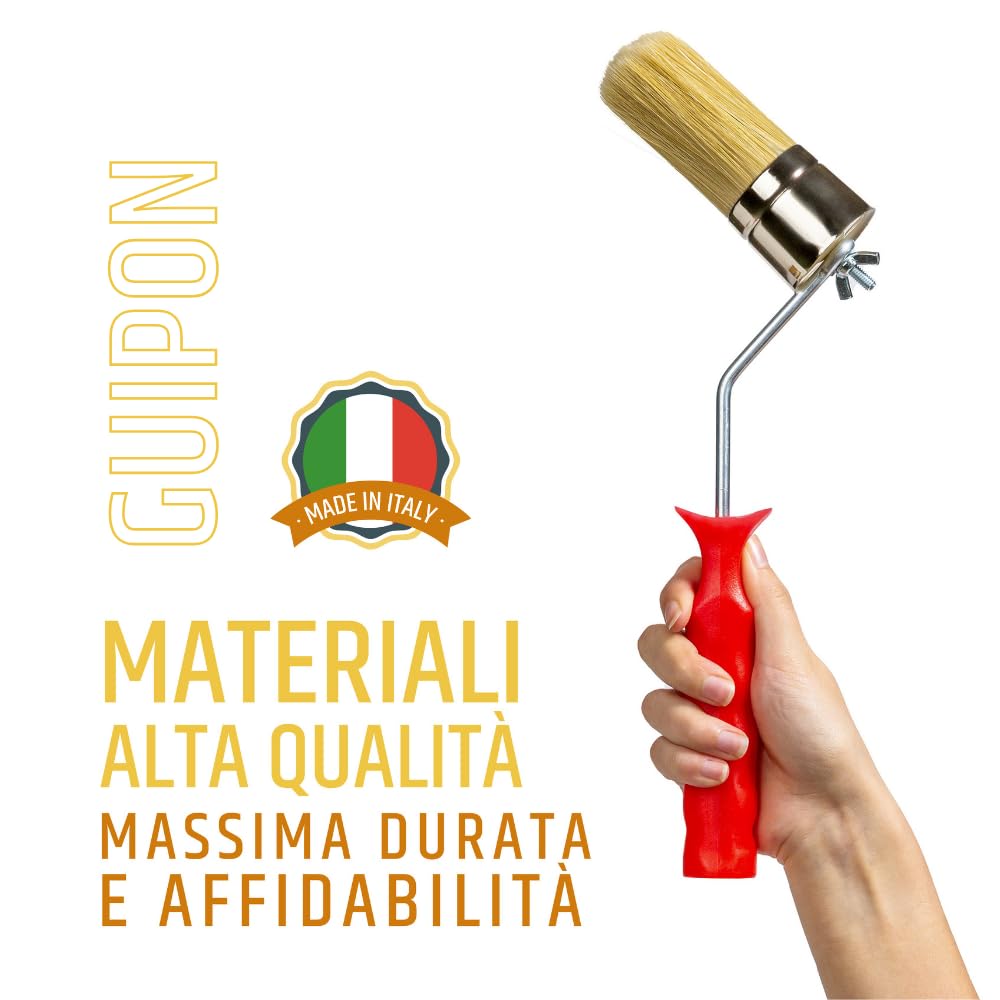 PENNELLIFICIO 2000 | Pennello per Angoli e Bordi Professionale, Ideale per Idropitture e Smalti, Completo di Manico in Plastica, Articolo Professionale - Made in Italy