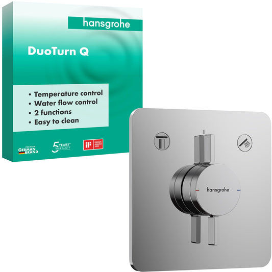 hansgrohe DuoTurn Q - Rubinetto per doccia incasso per 2 utenze, Miscelatore monocomando per iBox universal 2, cromo