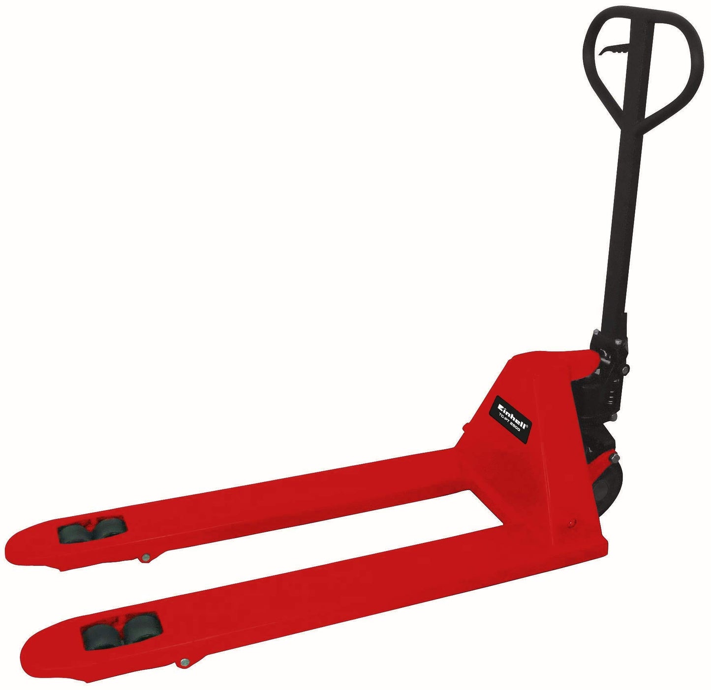 Einhell TC-PT 2500 Transpallet (portata max. 2500 kg, altezza forche 80-190 mm, diam. Rulli carico 80 mm, diam. Ruote direzionabili 180 mm, lunghezza forche 115 cm, larghezza forche 54 cm, peso 62 kg)