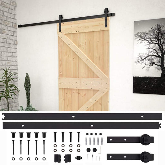 vidaXL Porta Scorrevole con Set Hardware 90x210 cm in Legno di Pino