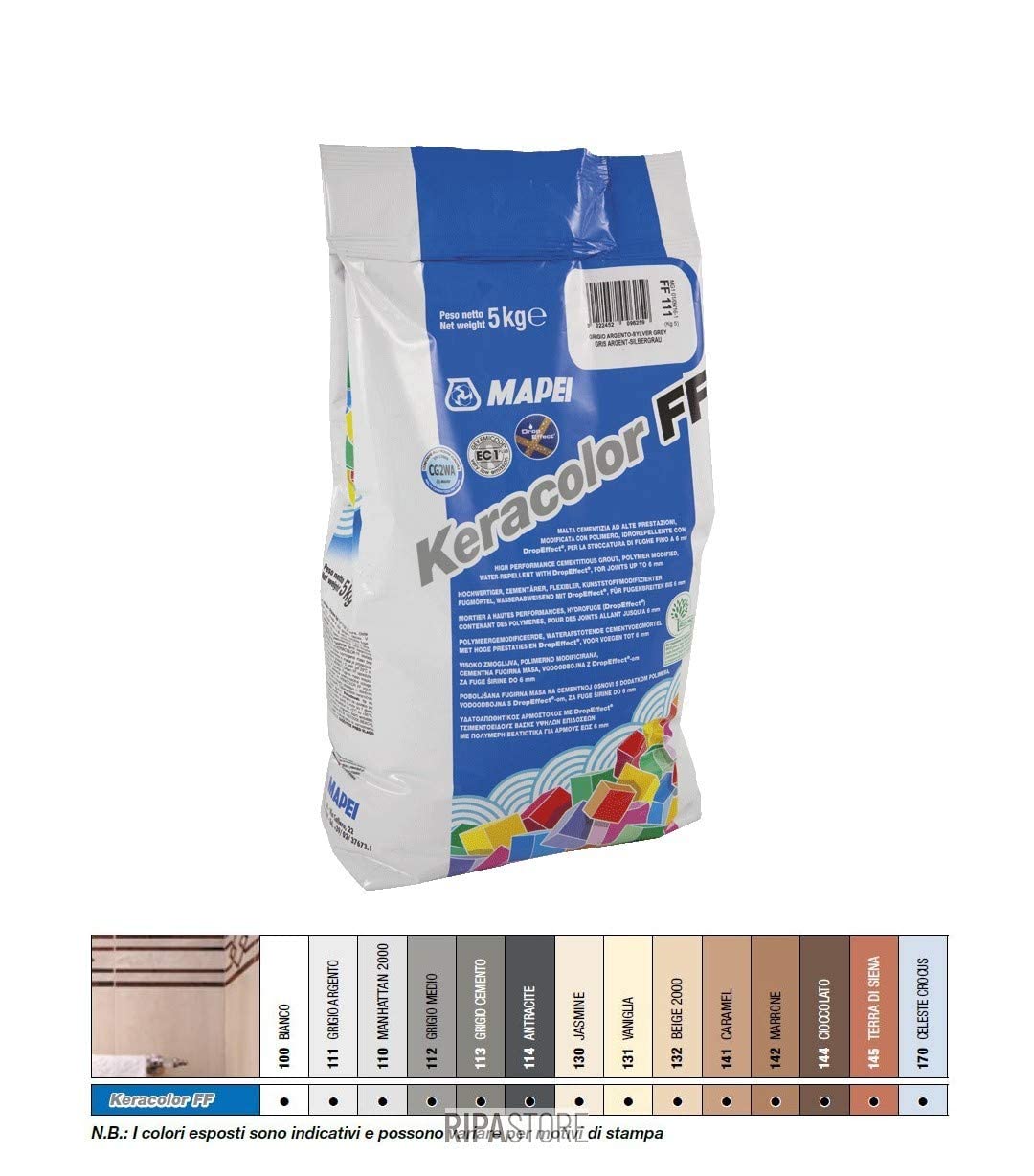 Mapei KERACOLOR FF-DE N.100, 5 KG malta cementizia preconfezionata stucco