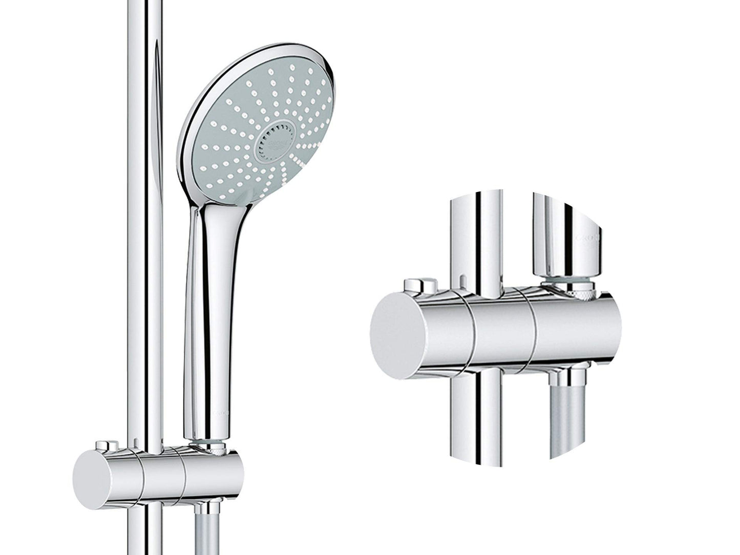 GROHE Euphoria 260 - sistema doccia (risparmio idrico, conversione per montaggio a parete, 3 modalità di spruzzo, antigraffio), cromo, 27421002, Ø 260 mm