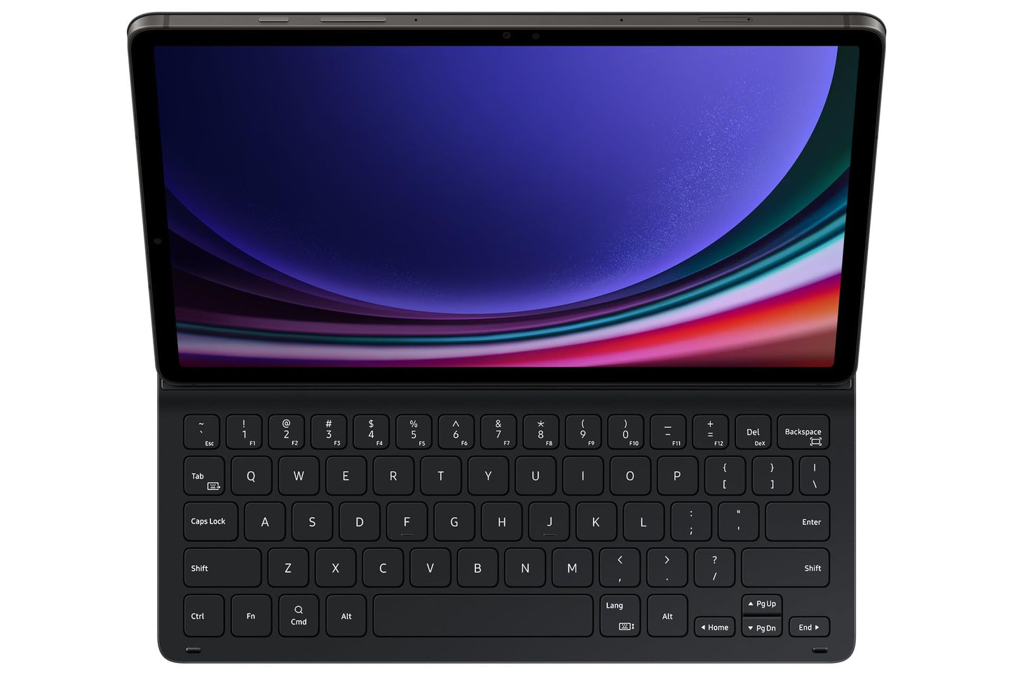 Samsung Book Cover Keyboard Slim EF-DX710 per Galaxy Tab S9 | Custodia per tablet monoblocco, design sottile e leggero, tastiera QWERTZ, POGO-Pin, scomparto per penna S, controllo gestuale, nero