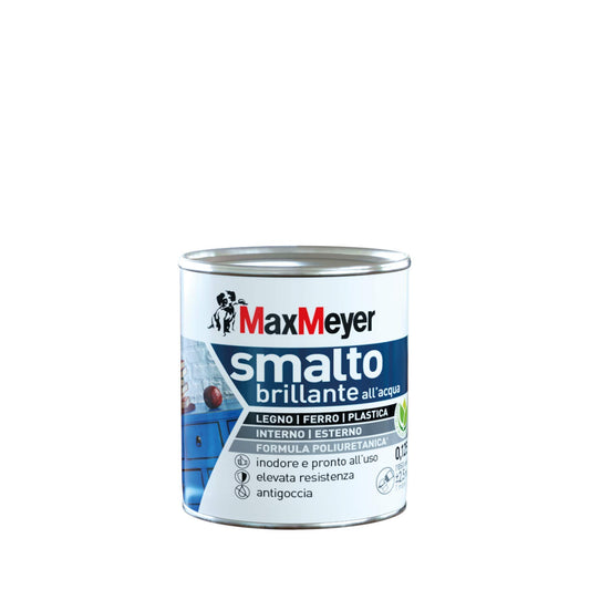 Maxmeyer Smalto All'Acqua Poliuretanico Brillante Bianco 0,125 L