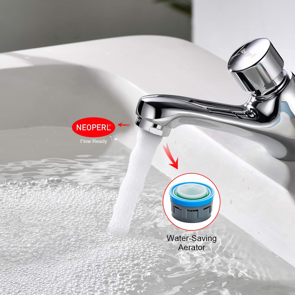 Ibergrif M21901 - Temporizzatore Miscelatore per Lavabo, Rubinetto per Bagno, Cromo