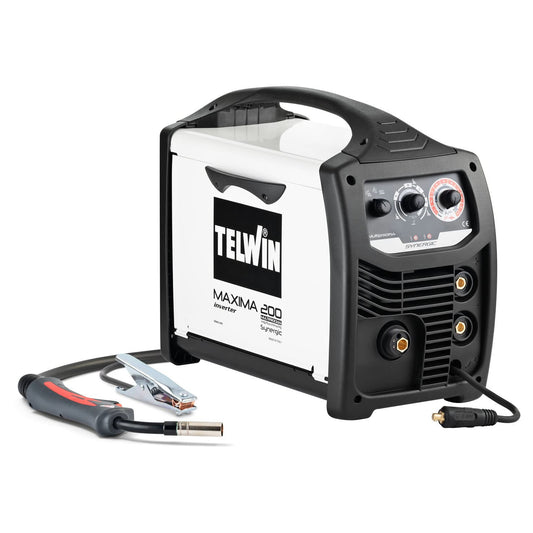 Telwin MAXIMA 200 SYNERGIC - Saldatrice inverter a filo, 230V, Nero/Bianco