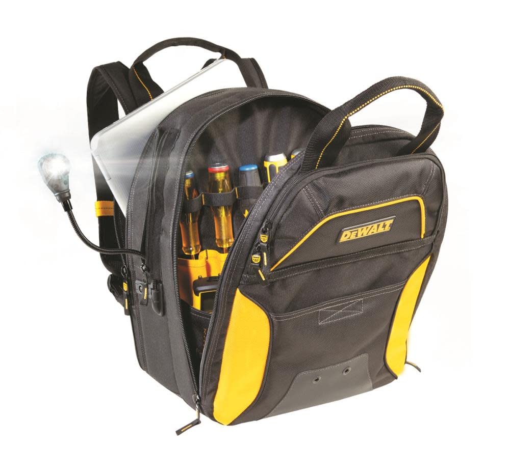 DEWALT DGCL33 - Zaino con 33 tasche illuminate USB, colore: giallo