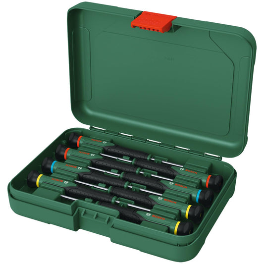 Bosch set di cacciaviti di precisione 8 pz. (cacciaviti in acciao extraduro S2 per fai da te, modellismo e artigianato; punta di precisione e magnetica; PH/TX/SL; dim. cod. crom.; Softgrip)