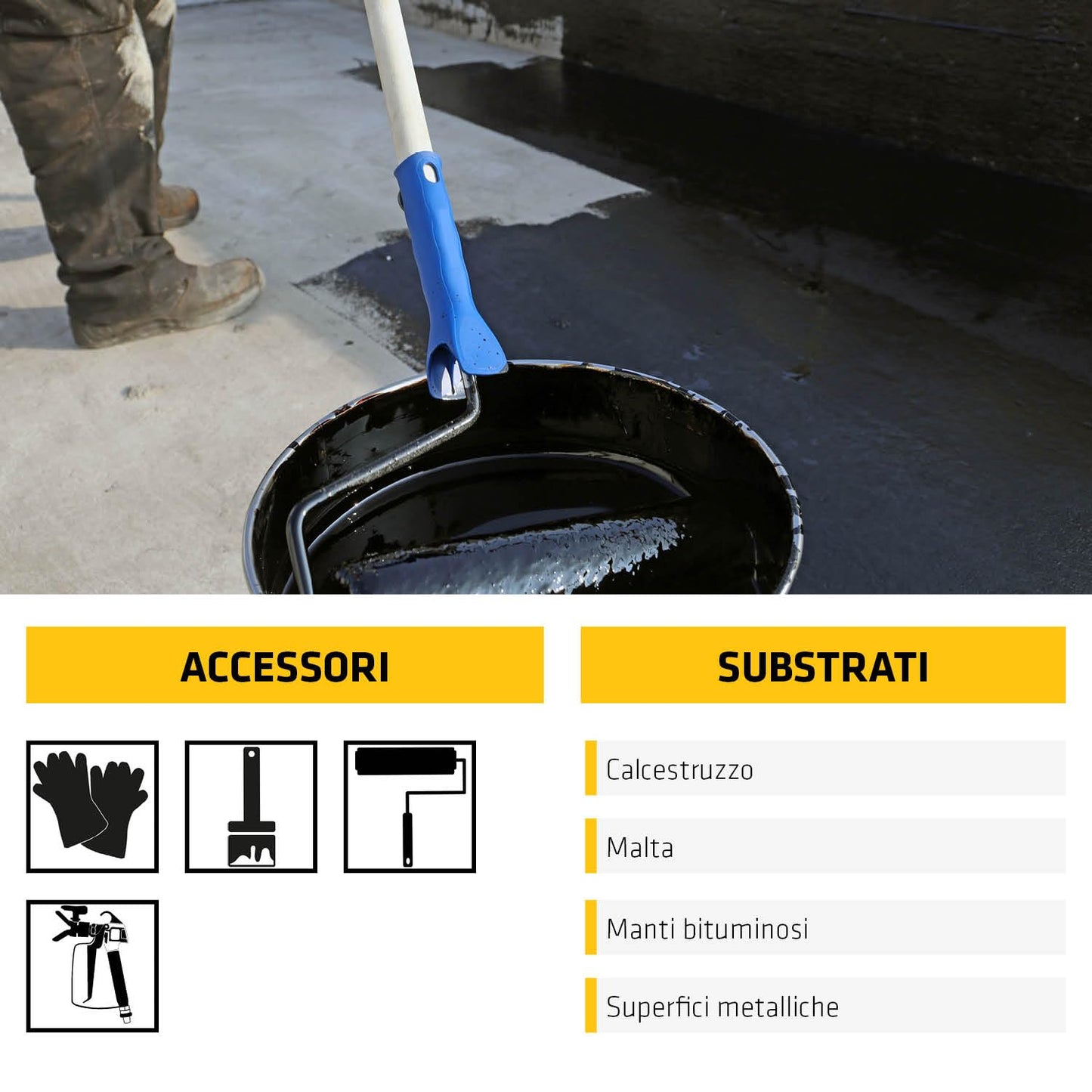 Sika - Sikalastic Black, Nero - Membrana impermeabilizzante bituminosa - Resistente agli agenti atmosferici ed ai ristagni di acqua - Latta da 20kg