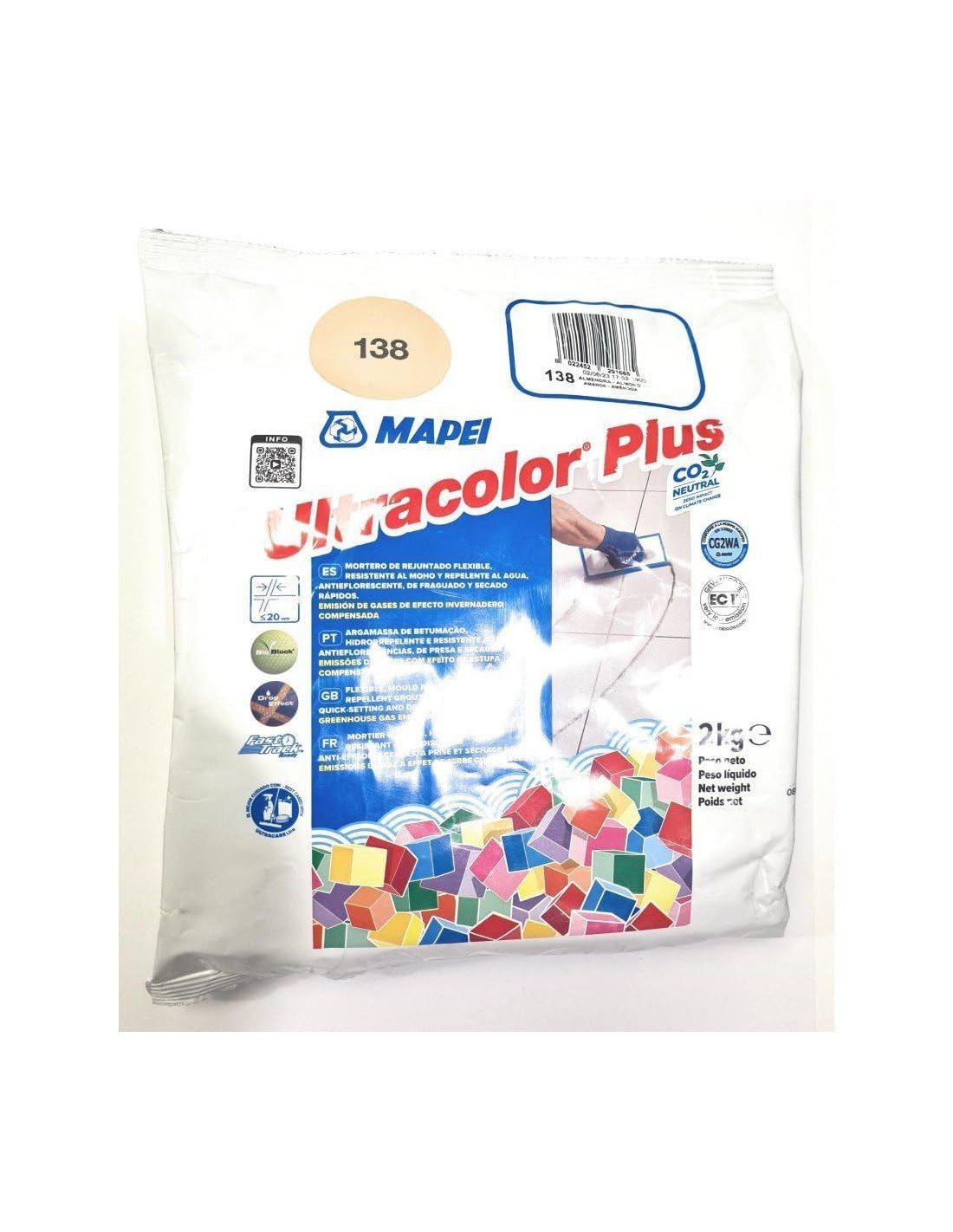 MAPEI Mortaio di guarnizioni Ultracolor Plus (138) Mandorla 2 Kg