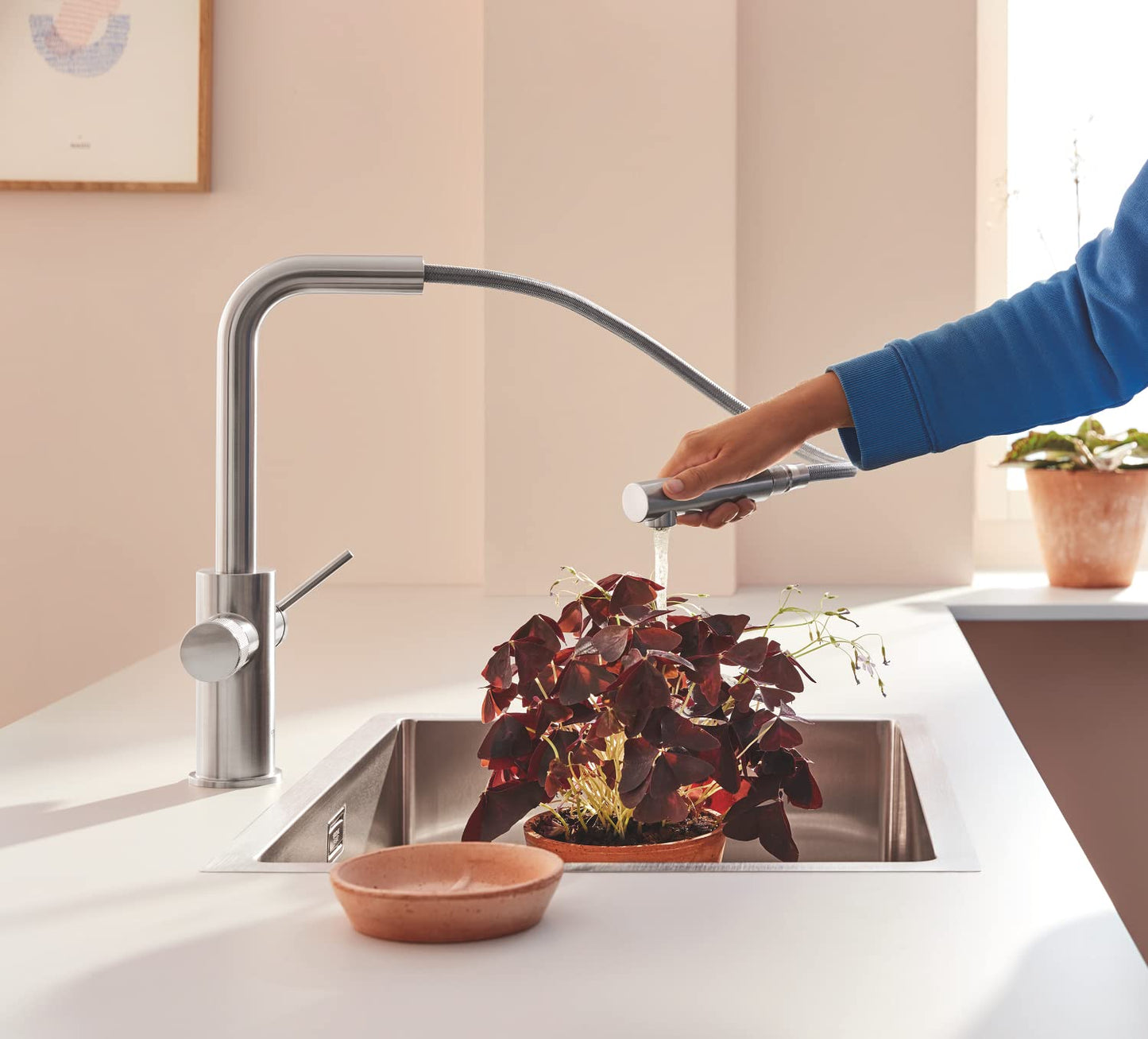 Grohe 30601DC0 Sistema per la filtrazione dell'acqua, Satinato, L-Auslauf