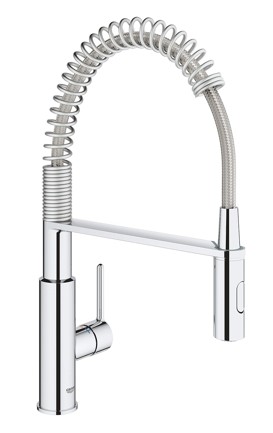 GROHE Get, rubinetto per lavello da cucina, miscelatore monocomando a 2 getti, rubinetto con doccia estraibile professionale, installazione rapida, cromato, 30361000 (importazione tedesca)