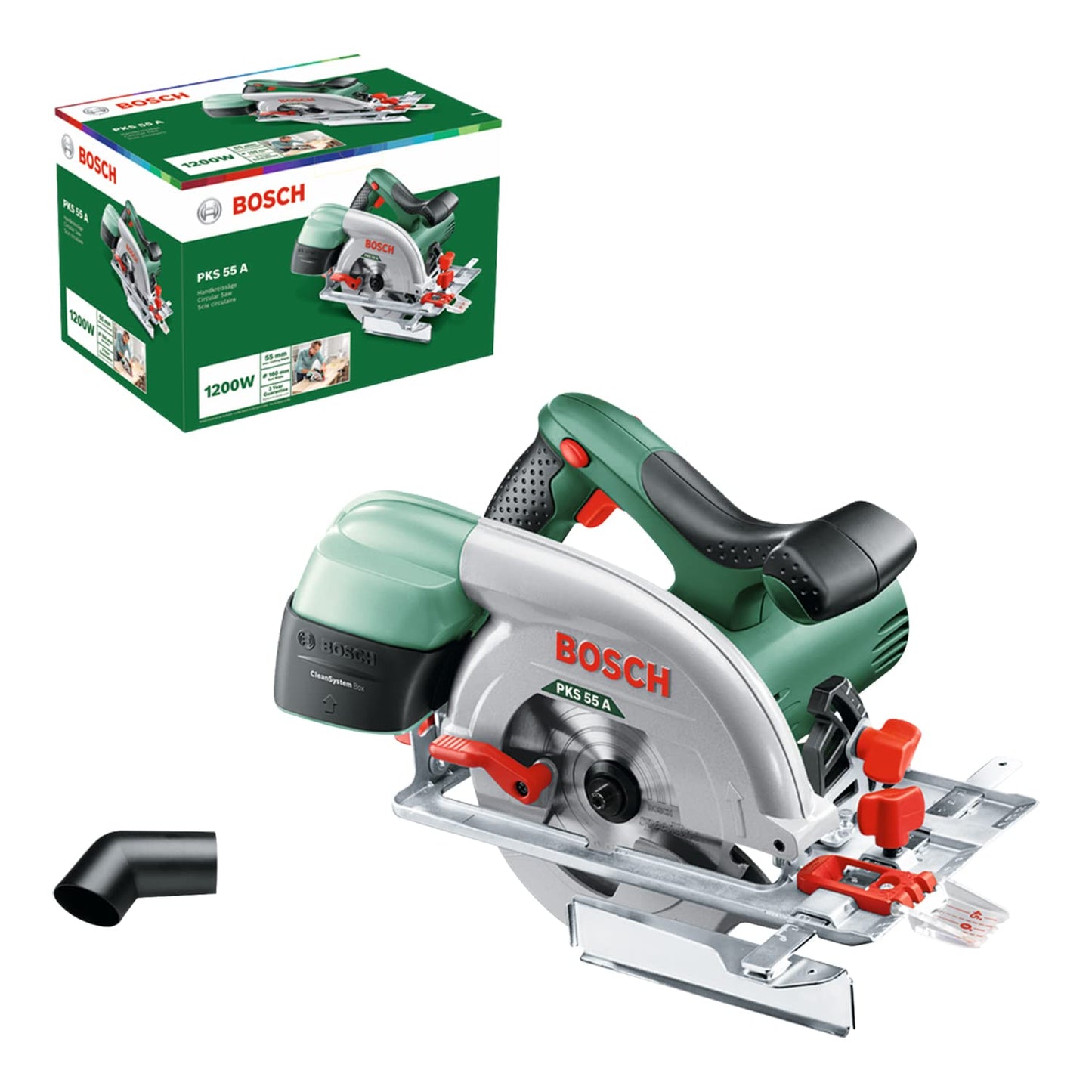 Bosch Home and Garden Sega circolare Pks 55A, 1200 watt, verde, 160 mm, 3,9 kg