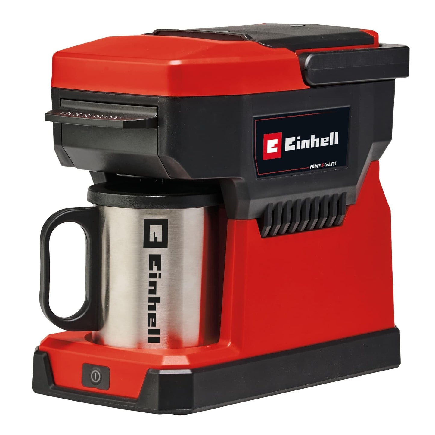 Einhell Macchina da caffè a batteria TE-CF 18 Li-Solo Power X-Change (18 V, 240 ml, per caffè con filtro e cialde caffè, maniglia per il trasporto, tazza da caffè con coperchio, senza batteria)