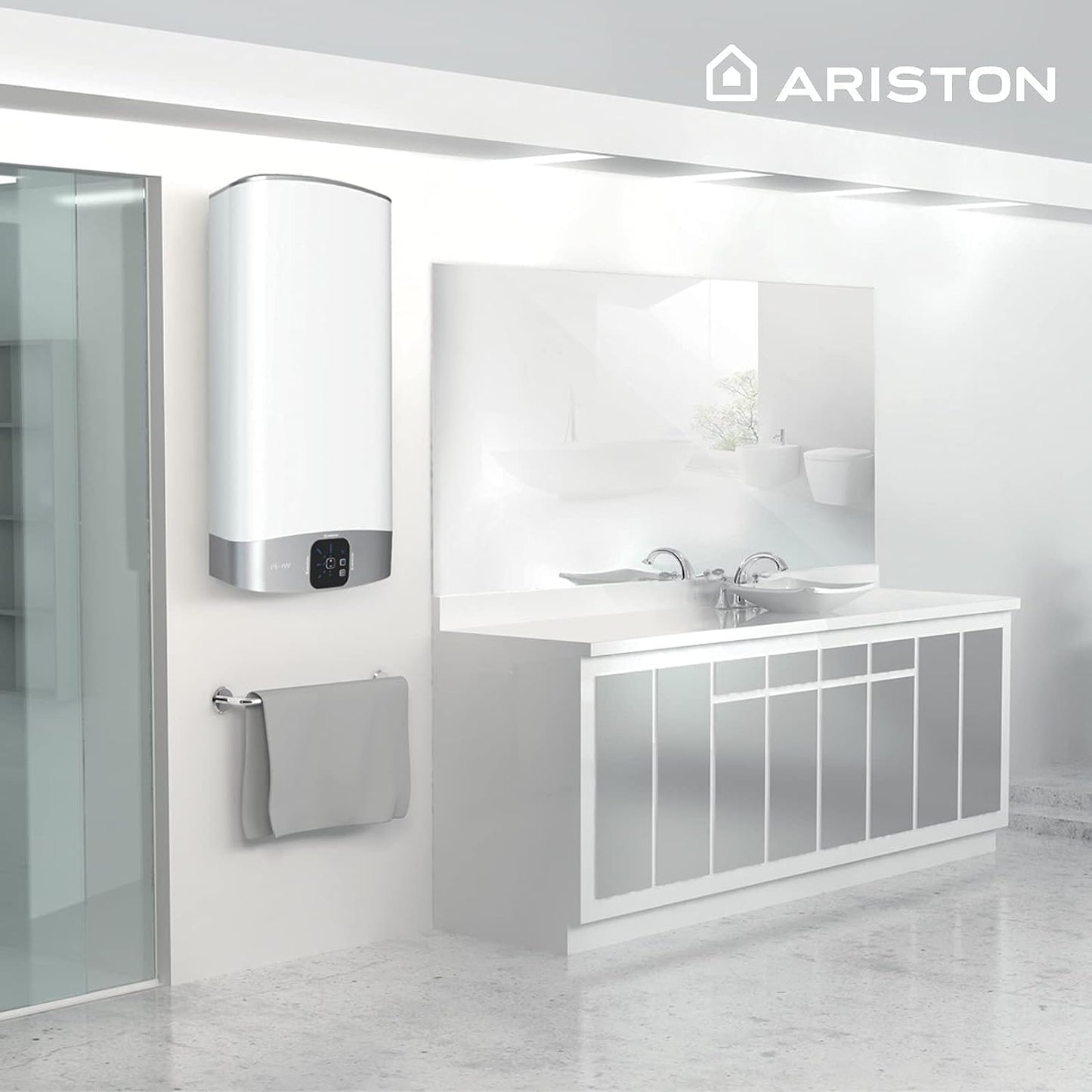 Ariston 3626328 Riscaldatori elettrici, Raso Grigio, 80 Litros