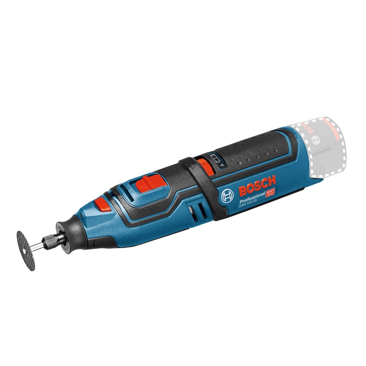 Bosch Professional 12V System Utensile Rotativo a Batteria Gro 12V-35 (Incl. Chiave, Pinza, Mola da Taglio, Box Accessori, senza Batteria e Caricabatteria, Inserto L-Boxx)