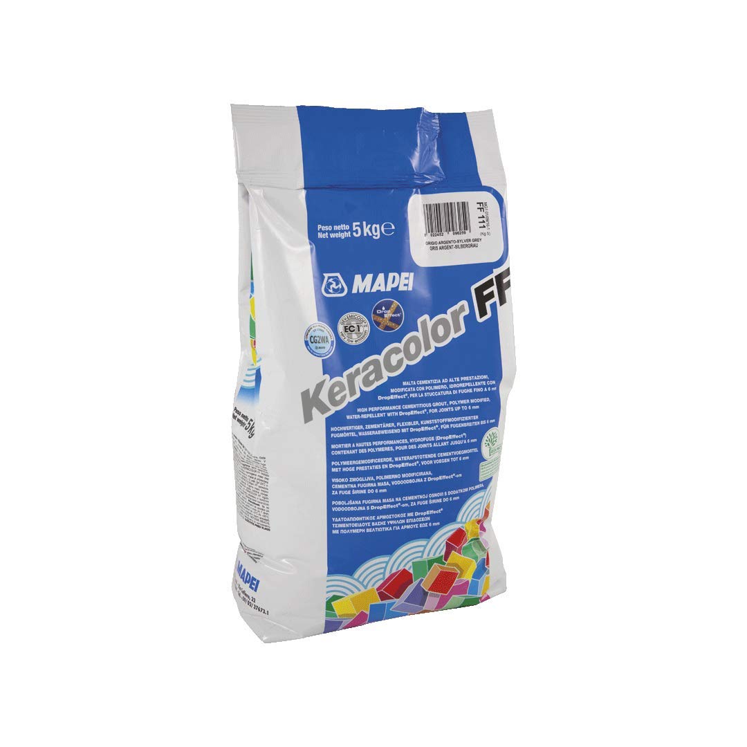 Mapei keracolor grigio cemento 113 FF- Malta cementizia ad alte prestazioni, idrorepellente, per la stuccatura di fughe fino a 6 mm. confezione da kg 5,00.