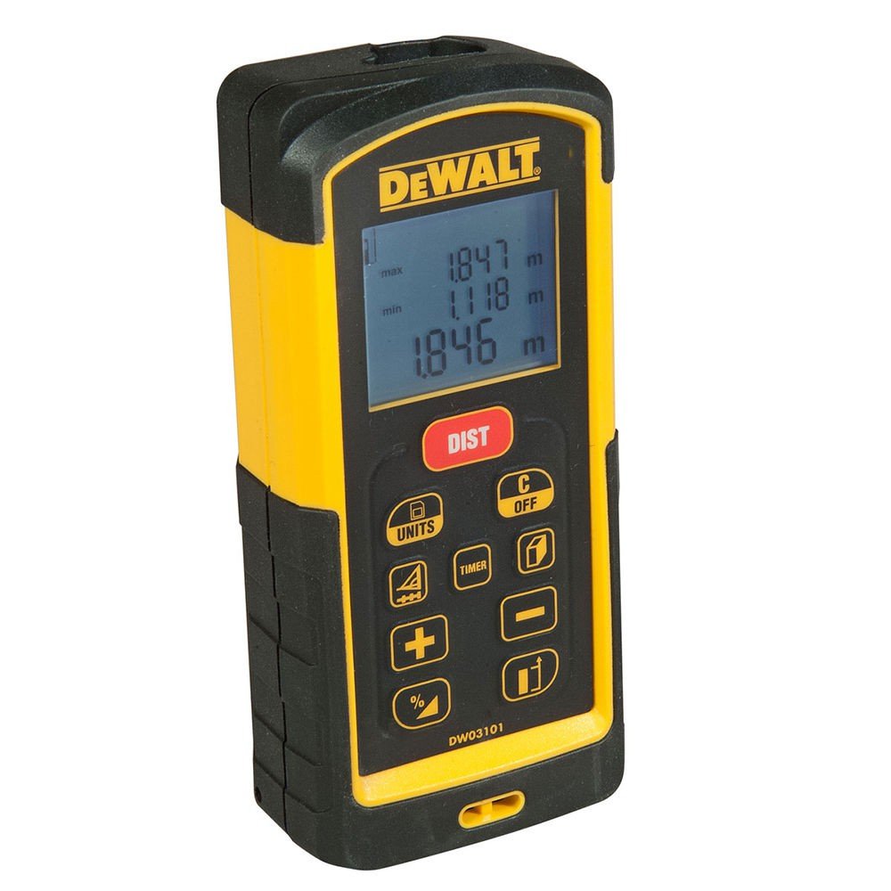 DeWalt Dw03101-xj, Misuratore di distanze laser 100 metri, Multicolore