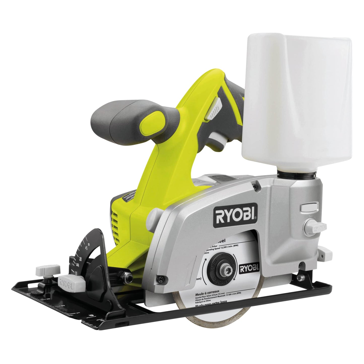 Ryobi LTS180M Sega Circolare a Batteria 18V per Piastrelle, con Lama Diamantata da 102mm, Batteria non Inclusa, per Ceramica, Marmo, Cemento e Granito