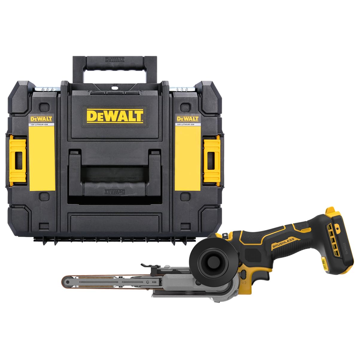 DeWalt DCM200NT 18V XR - Levigatrice a nastro senza fili, senza spazzole, 13 mm, con custodia