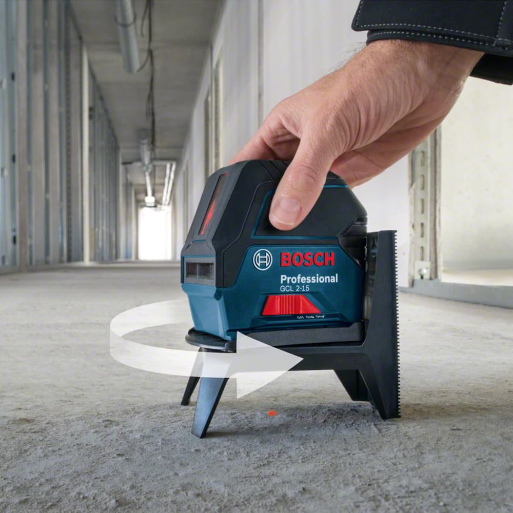 Bosch Professional Livella laser multifunzione GCL 2-15 (laser rosso, da interno, con punti a piombo, raggio d’azione:15 m, 3 pile AA, supporto ruotabile RM 1, pannello per laser, custodia protettiva)