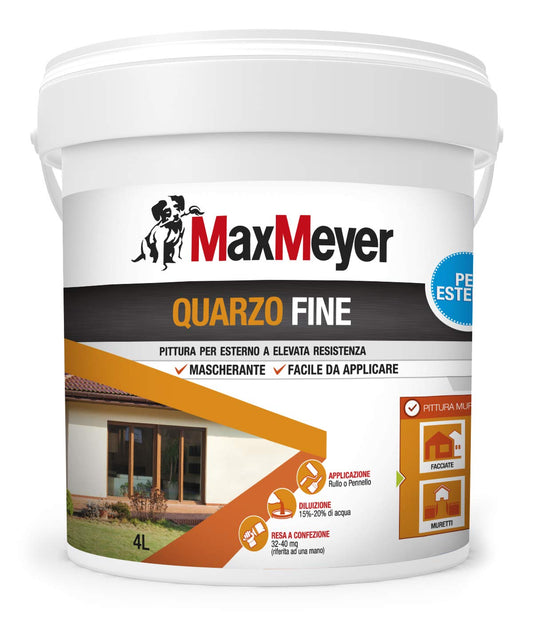 MaxMeyer Pittura per esterni Quarzo Fine BIANCO 4 L