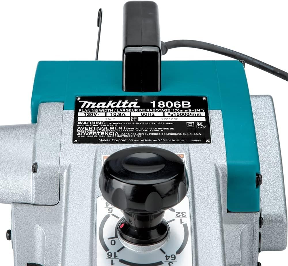 Makita 1806B - Cepillo 1200W 15000 rpm 9 kg ancho 170 mm corte 0-2 mm