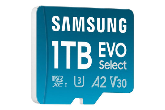 Samsung Memorie MB-ME1T0SA EVO Select Scheda MicroSD da 1TB con Adattatore SD Incluso, UHS-I U3, Fino a 160 MB/s, Compatibile con Smartphone, Tablet, Console Gaming Portatili, GoPro