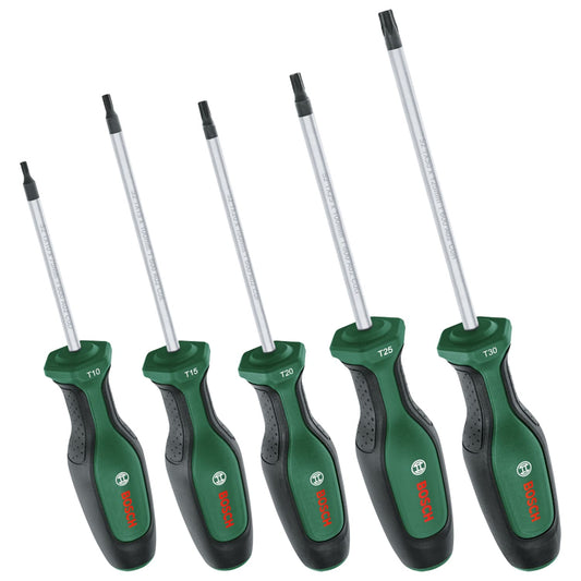 Bosch Home and Garden Set di Cacciaviti da 5 Pezzi, Cacciaviti, Acciaio S2, Rivestimento Softgrip, Punta Magnetica