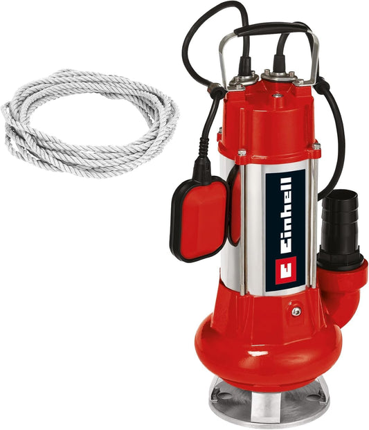 Einhell Pompa per acque scure GC-DP 1340 (1300 W, portata max 23000 L/h, prevalenza 10 m, immersione max 5 m, corpi estranei fino a 40 mm, extra robusta)