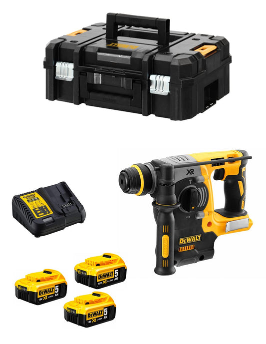 DeWALT DCH273P3T - Martello elettronico (3 batterie da 5,0 Ah + DCB115 + TSTAK II)