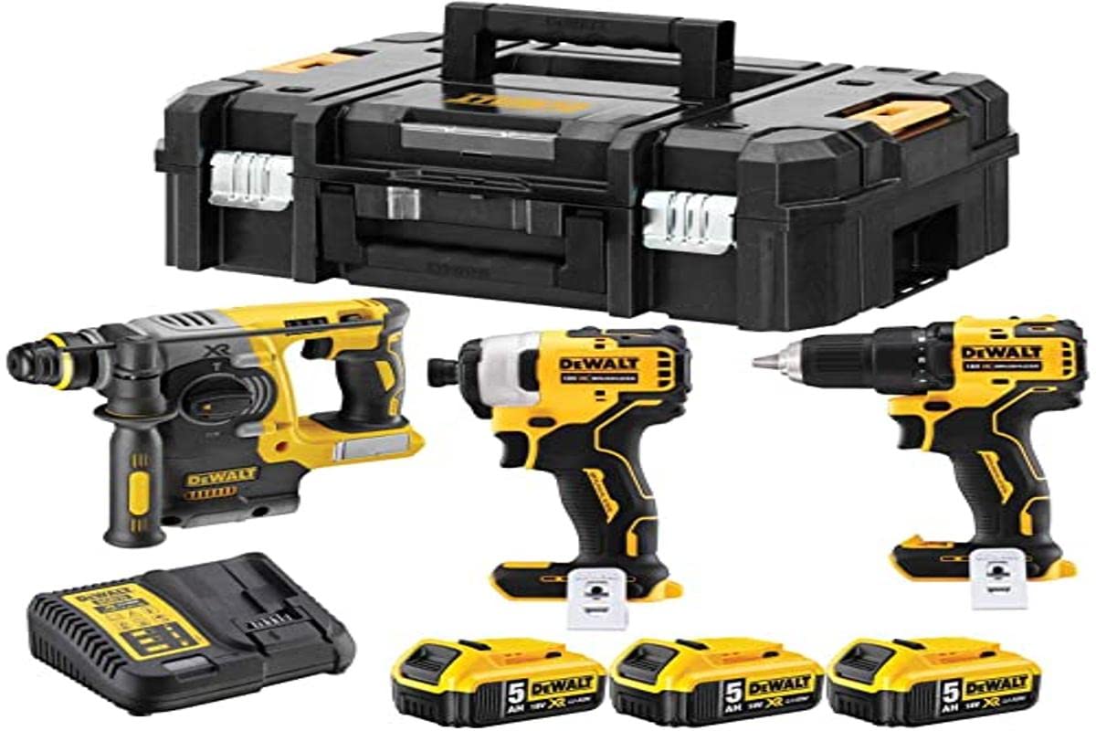 DEWALT PAQUETE COMBINADO DE DESTORNILLADOR INALÁMBRICO DCK377P3T, 18 VOLTIOS, TALADRO DE IMPACTO DCK377P3T-QW