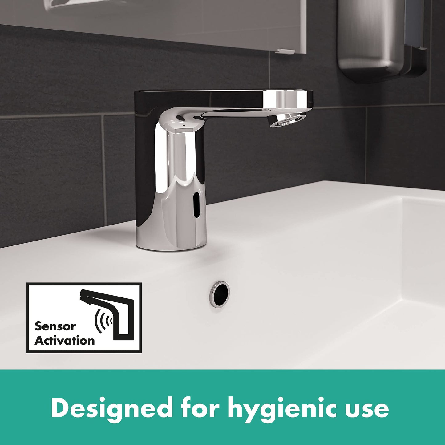 hansgrohe Vernis Blend Miscelatore elettronico lavabo per acqua fredda o a temperatura preimpostata, allacciamento 230 V., cromo, 71504000