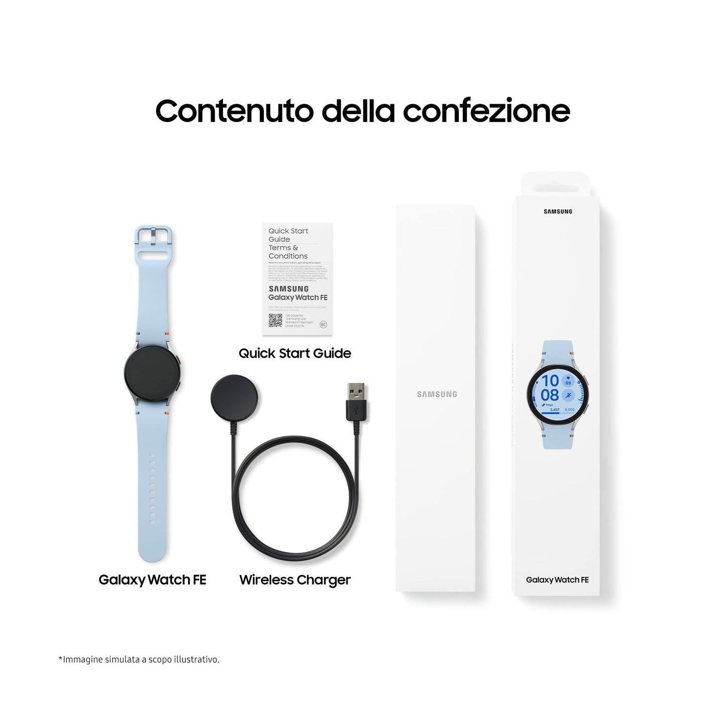 Samsung Galaxy Watch FE 40mm, Smartwatch Analisi del Sonno, Monitoraggio Benessere, Batteria a lunga durata, Bluetooth, Ghiera Touch in Alluminio, Silver [Versione italiana]