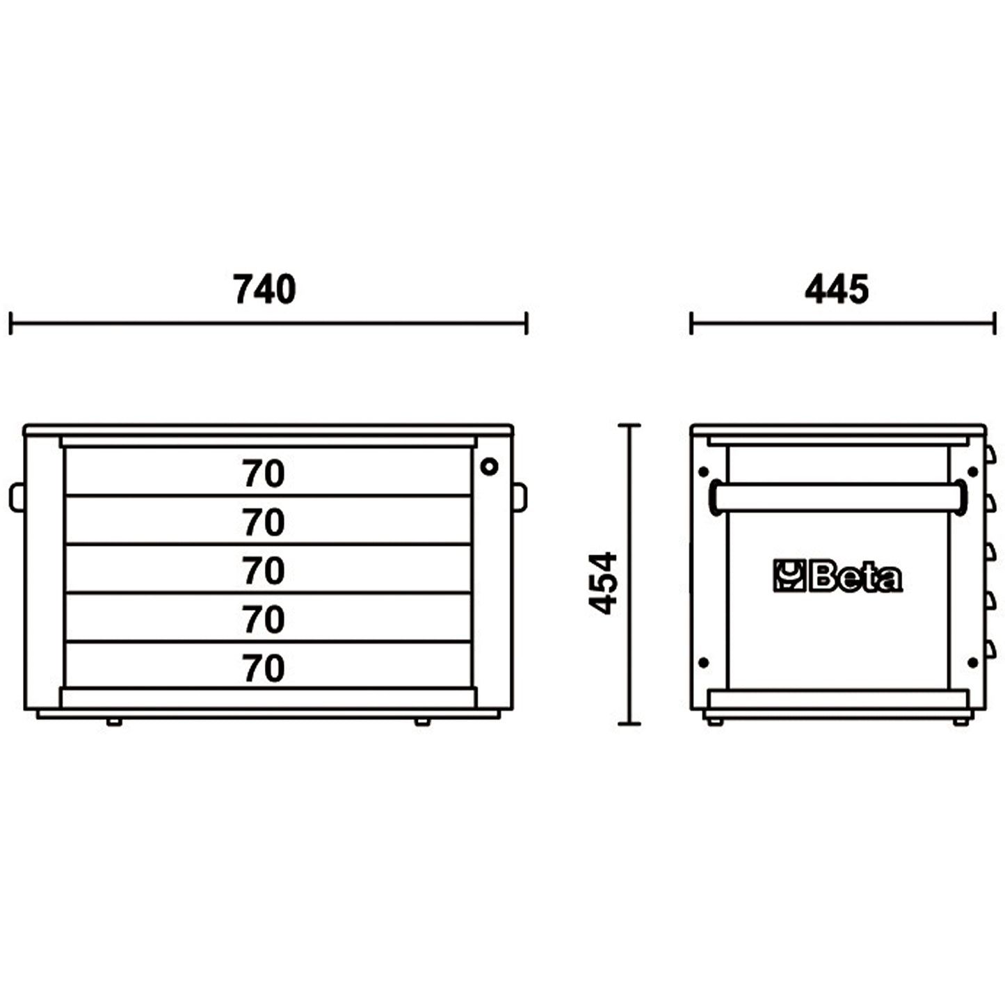 Beta C23St-O Cassettiera per Attrezzi Portatile con 5 Cassetti - Arancione
