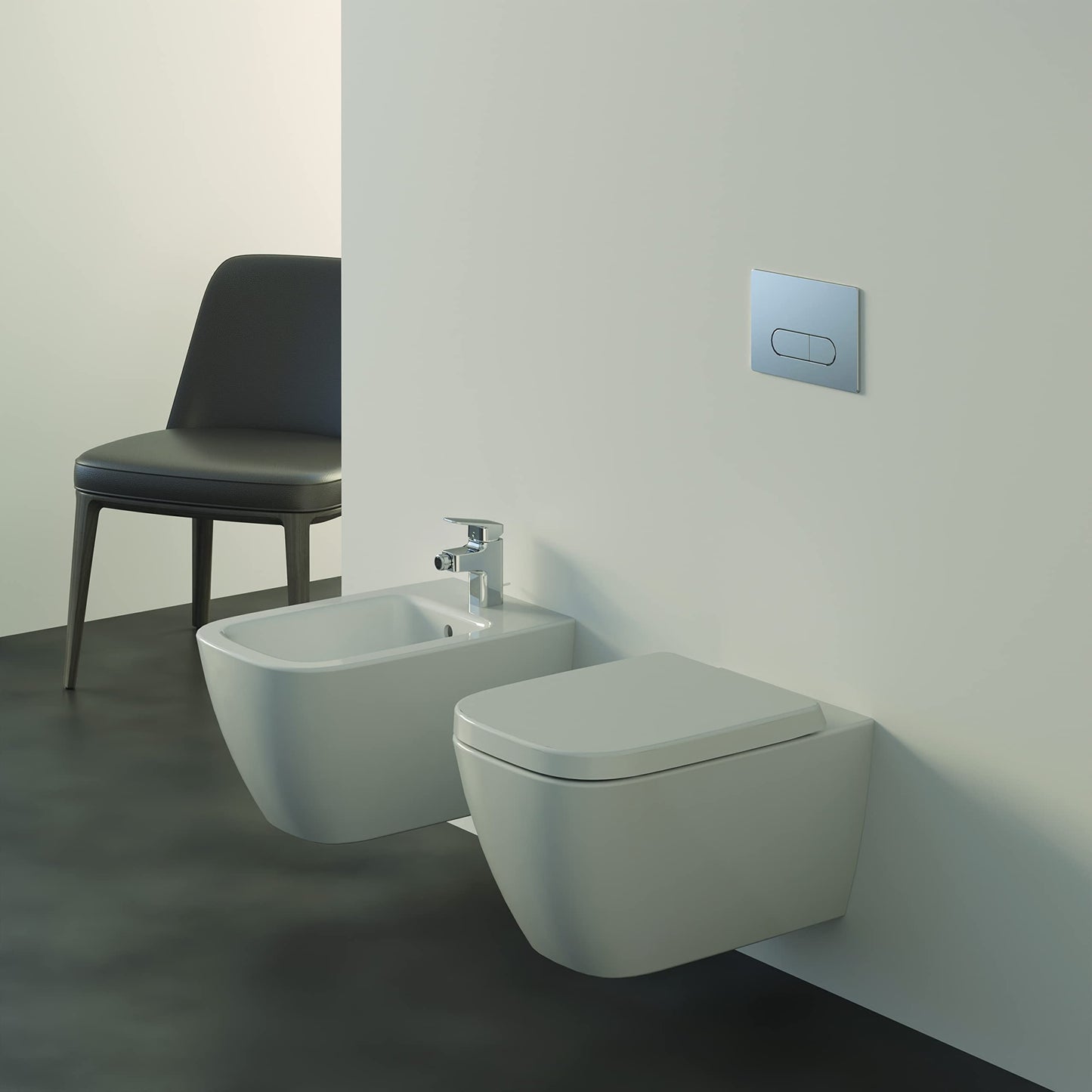 Ideal Standard - i.life B, WC sospeso RimLS+ senza brida completo di copriwater a chiusura rallentata, E-packaging dedicato al trasporto di ceramica, Bianco