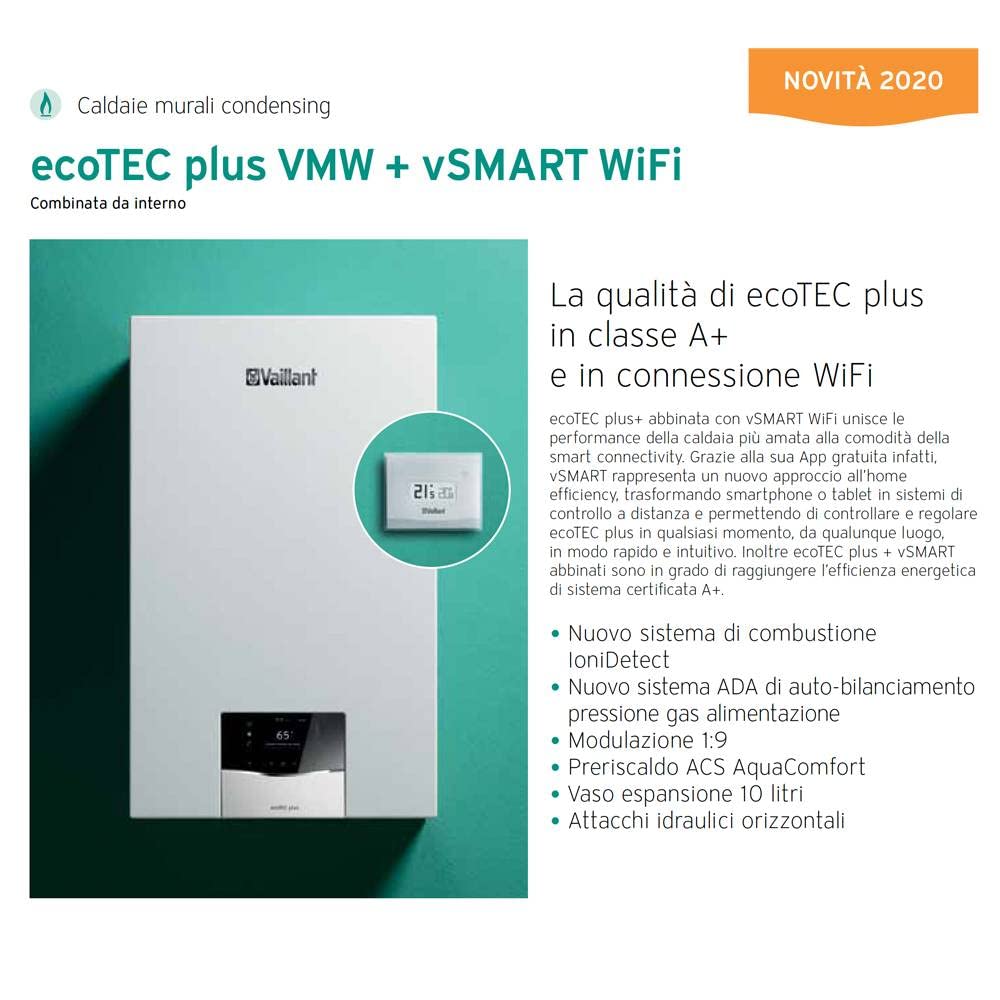 Caldaia a condensazione Vaillant ecoTEC plus VMW 30 CS 1-5 cfl WIFI 30 kW ERP