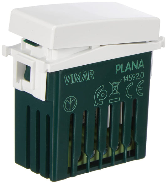 Vimar 14592 Plana Deviatore connesso VIEW Wireless con uscita a relè, per lampade, trasformatori e controllo remoto con doppia tecnologia Bluetooth 5.0 e Zigbee 3.0