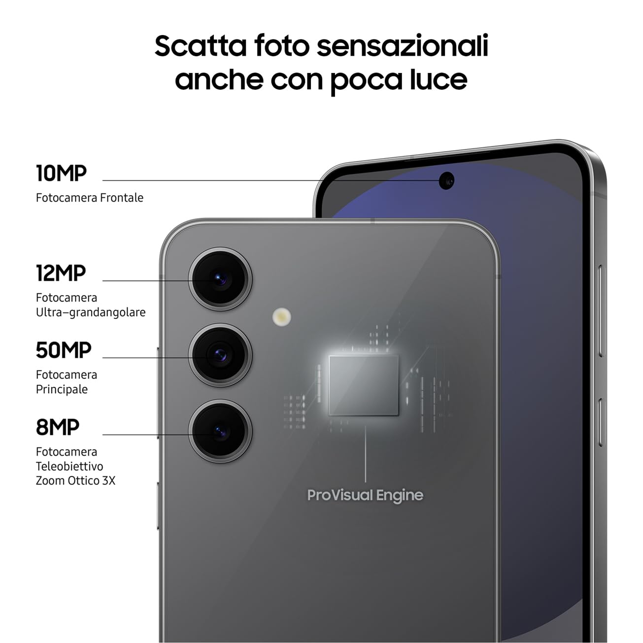 Samsung Galaxy S24 FE Smartphone AI, Caricatore Incluso, Display Dynamic AMOLED 2X 6.7'', Dual SIM, Fotocamera 50MP, 8GB RAM, 128GB, Batteria a lunga durata, IP68, Blue [Versione Italiana]