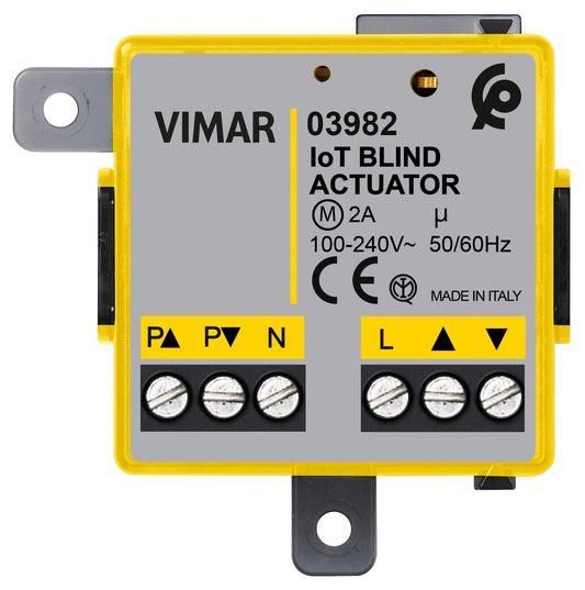 VIMAR 03982 Modulo relè tapparella connesso IoT, per tapparella con orientamento delle lamelle, controllo da remoto, doppia tecnologia Bluetooth e Zigbee, grigio