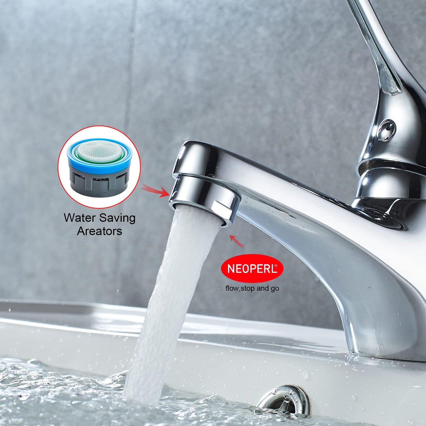 Ibergrif M11053-Bari, Rubinetto per Lavabo con Maniglia Medica, Miscelatore per Bagno, Cromo