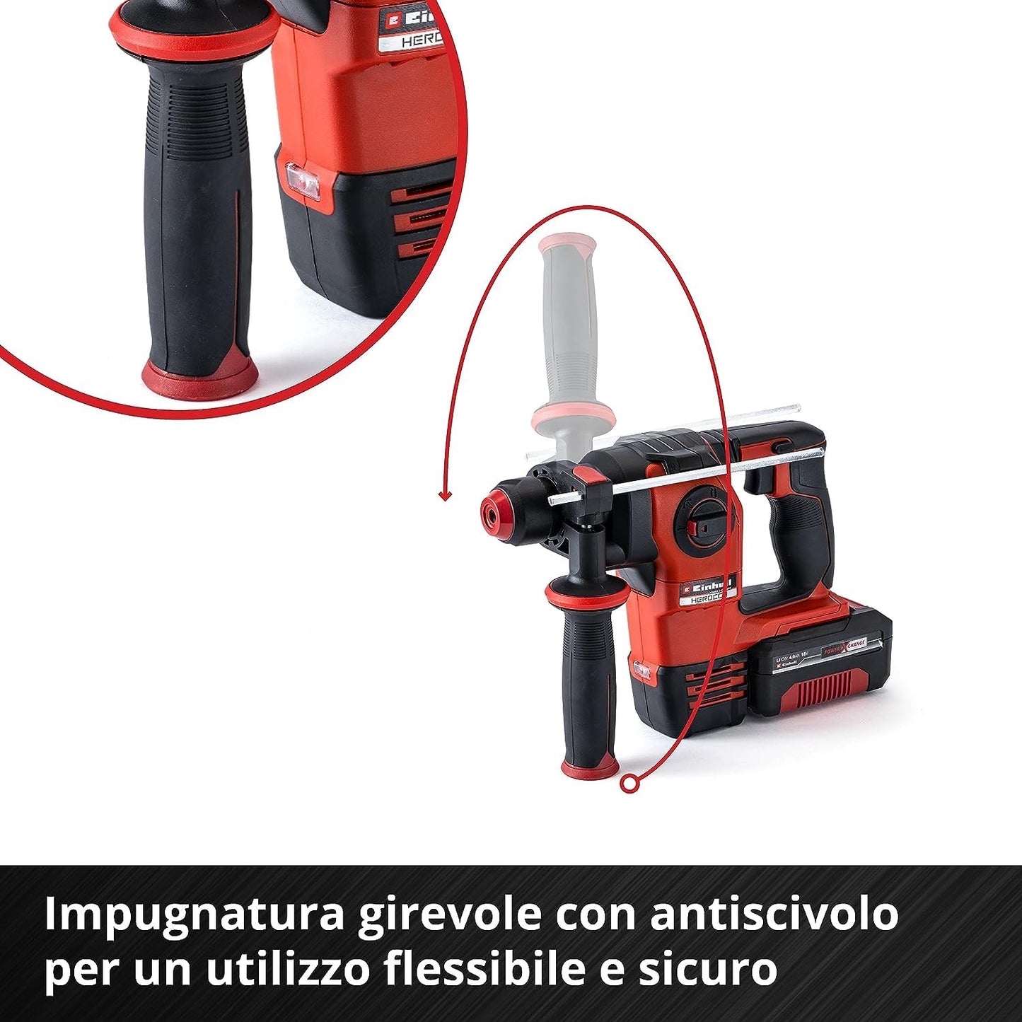 Einhell Tassellatore a batteria HEROCCO 18/20 Power X-Change (18 V, 2,2 J, motore senza spazzole, SDS-Plus, sistema elettronico di gestione del numero di giri, senza batteria e caricabatteria)