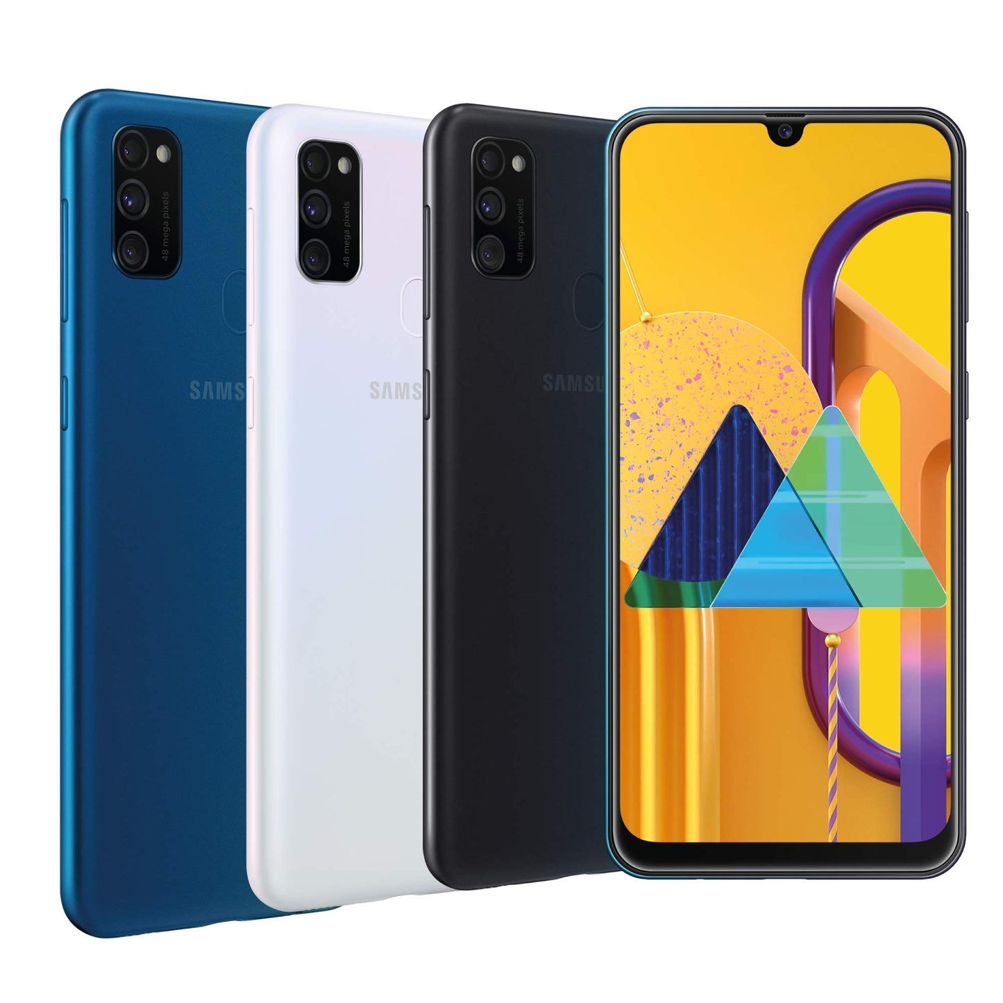 Samsung Galaxy M30s Smartphone, Display 6.4" FHD+, Super AMOLED, 64 GB Espandibili, RAM 4 GB, Batteria 6000 mAh, 4G, Dual SIM, Android 9 Pie, Nero