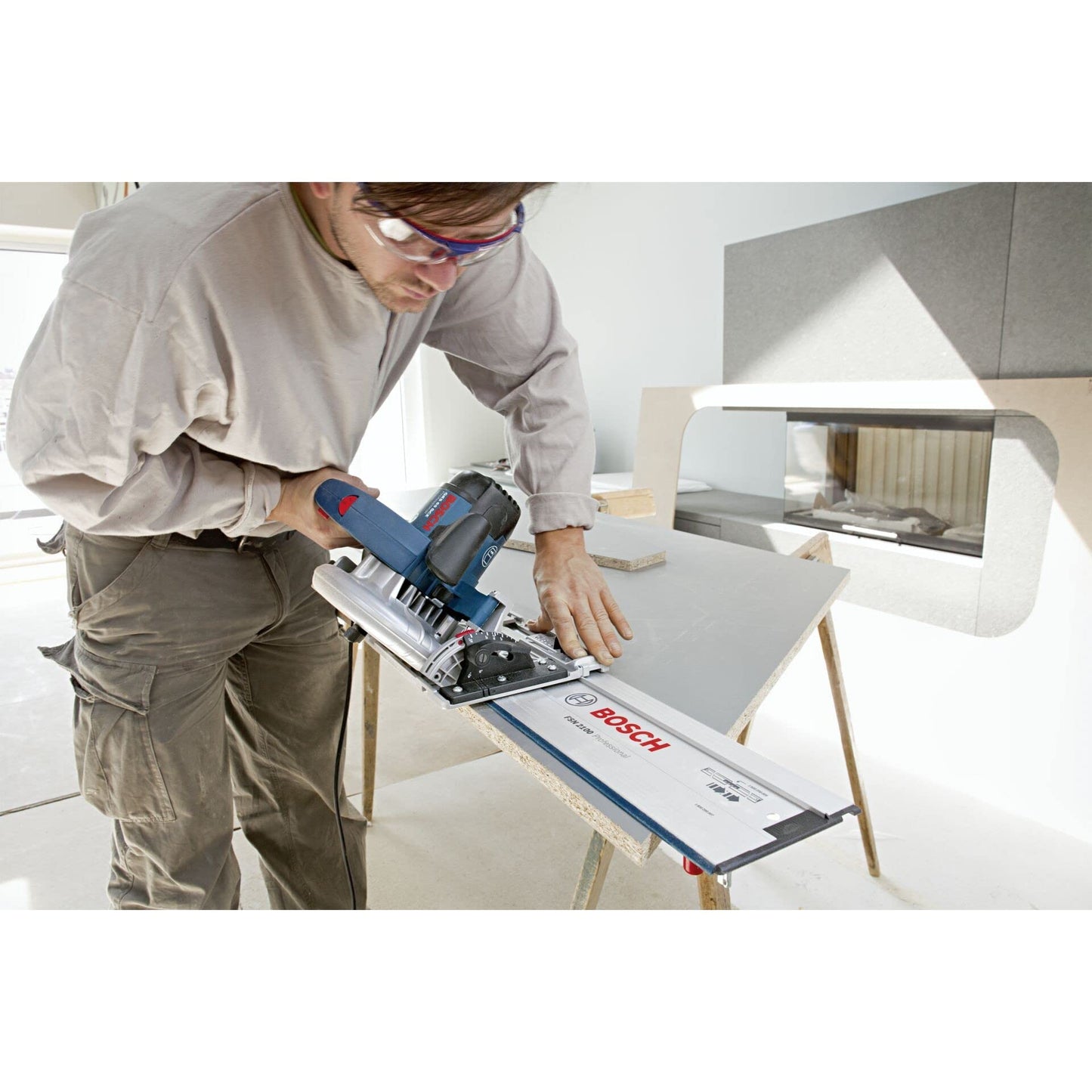 Bosch Professional Binario di Guida Fsn 1100 (1,10 M, Compat. conModelli G Delle Seghe Circolari Gks Bosch Prof., Seghe ad Immer. Gkt, Determinati Seghetti Altern. Gst + Fresatrici Gof conAdatt.)