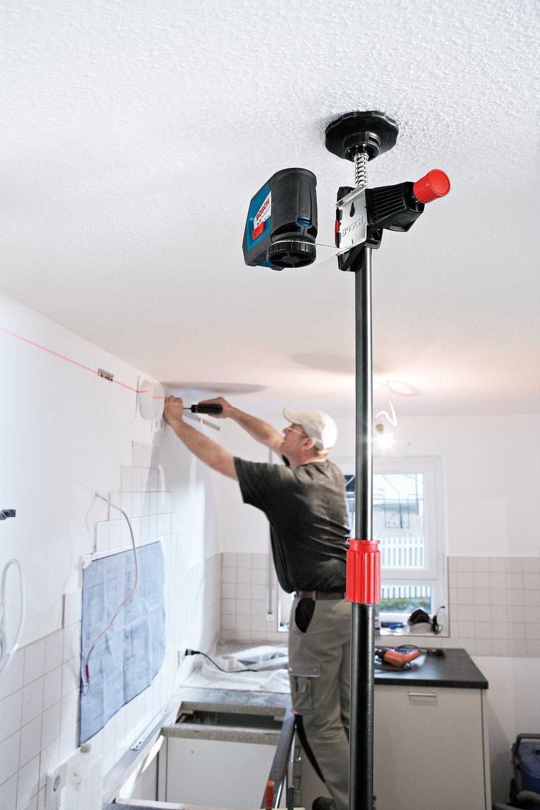 Bosch Professional Asta Telescopica per Laser e Livelle BT 350 (Altezza: 140–350 cm, 3 sezioni)