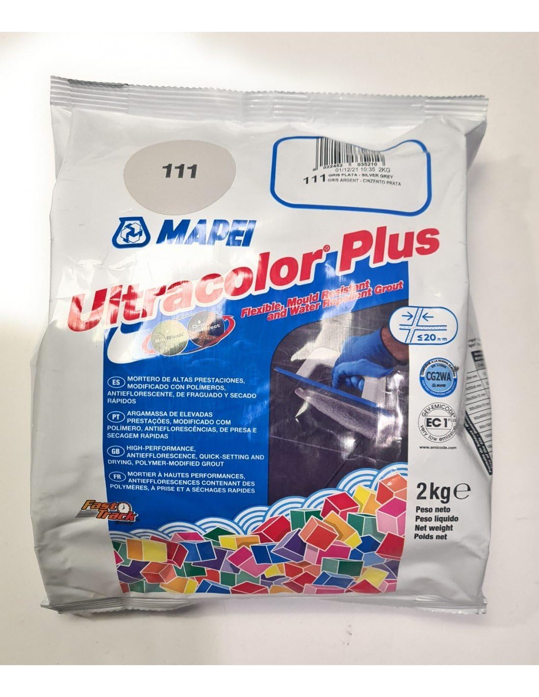 Mapei Malta Ultracolor Plus 111, colore grigio argento, da 2 kg