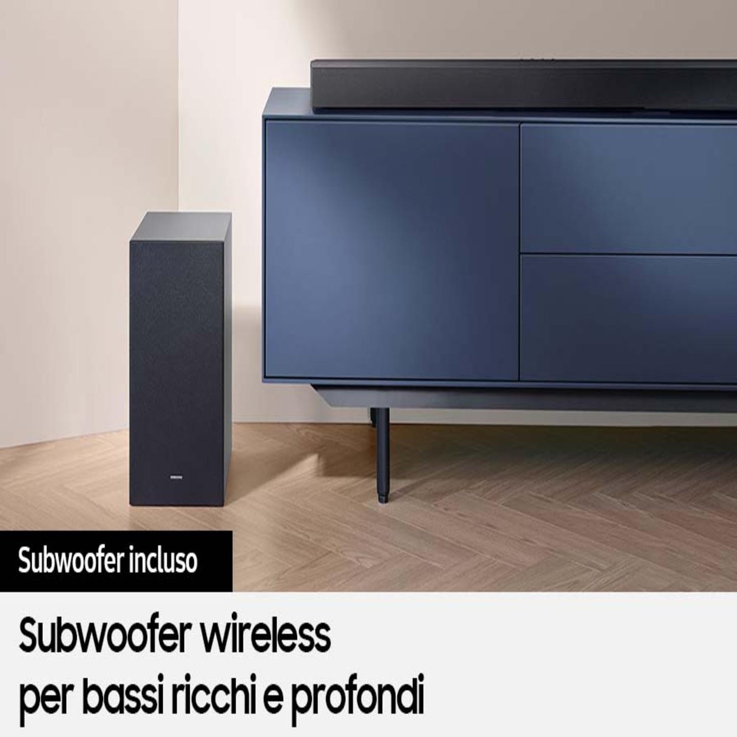 Samsung Soundbar HW-C430/ZF Serie C, 3 Speaker, Subwoofer Incluso, Audio a 2.1 Canali, Adaptive Sound Lite, Black 2023