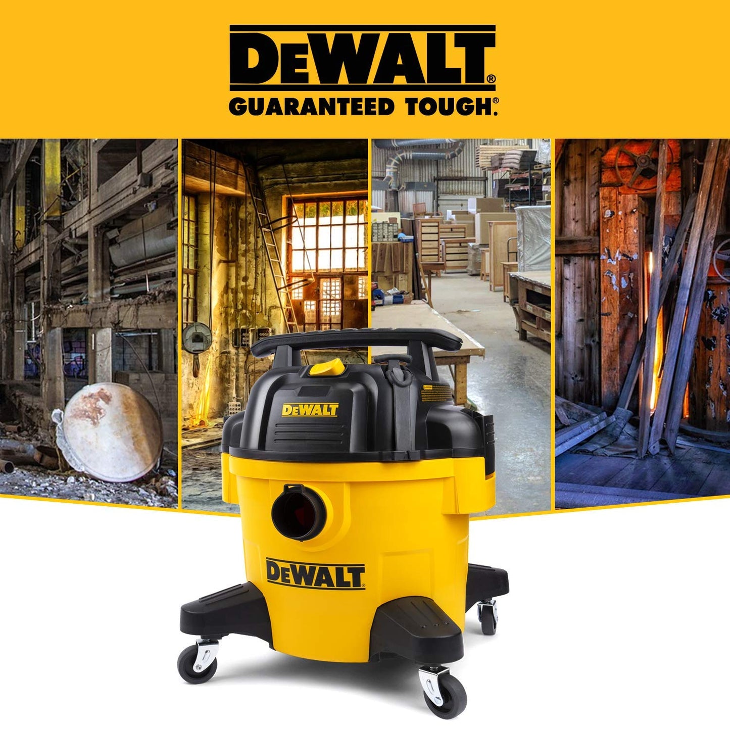 DeWALT EUDXV23P Aspiratore a Umido/Secco da 23 l, Poliestere, Giallo