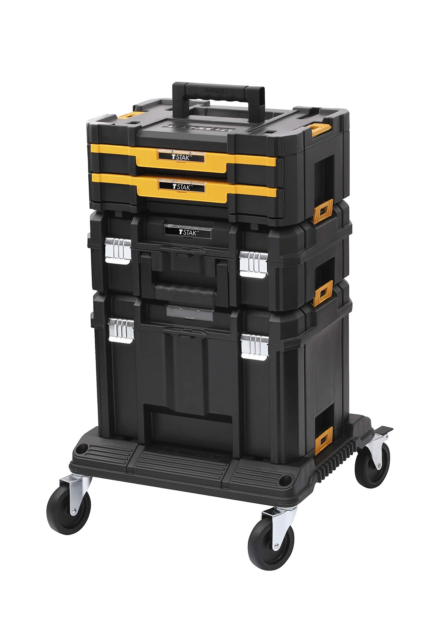 DEWALT DWST1-71229 T-STAK Cart Unità per Trasporto Dotata di 4 Ruote Orientabili a 360° di cui 2 Munite di Freno